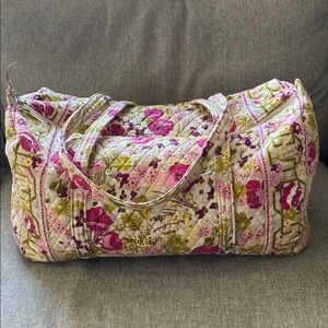 Vera Bradley Pink and Green Quilted Travel Bag